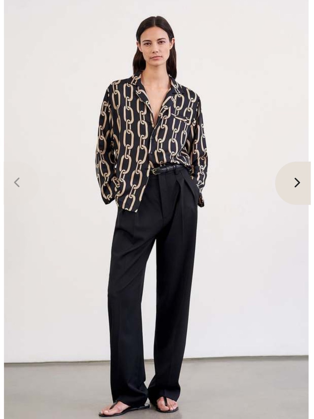Nili Lotan Black Silk Chain-Print Blouse